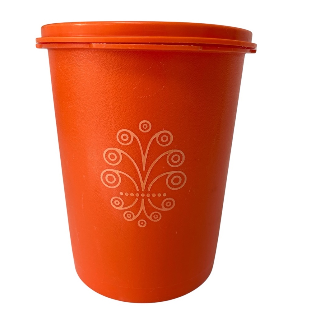 Vintage Tupperware Otta Sight Orange Canister Servalier 811-6 812.56